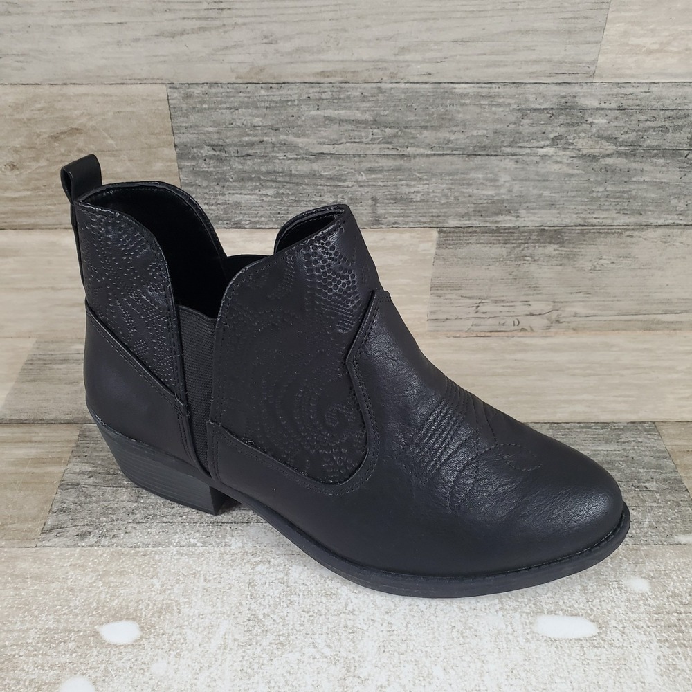 Easy Street Legend Womens Ankle Boots Sz 8.5 WW Slip On Block Heel